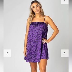 Purple and black leopard print Buddy Love silk dress